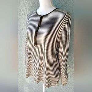 Lauren Ralph Lauren Brown Striped Women's Top